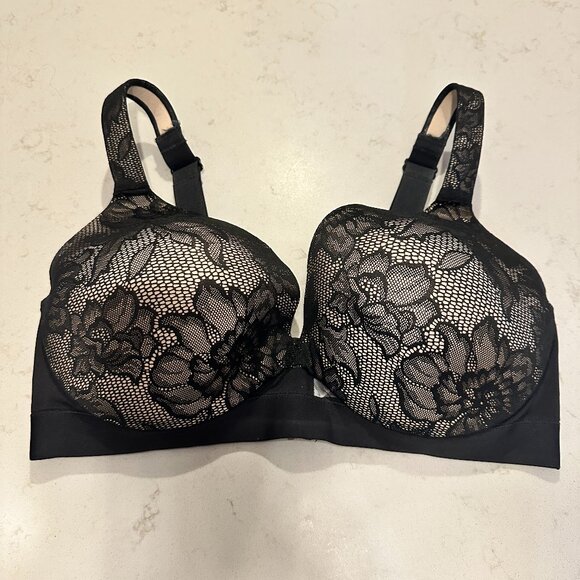 Cacique Full Coverage Lace Bra 38DDD Underwire Smoothing Lane Bryant - Picture 1 of 4